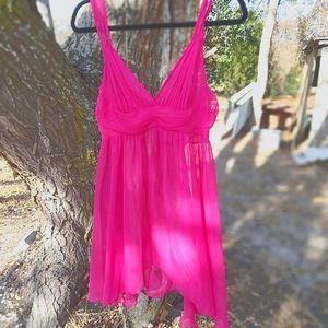 Victoria Secret Babydoll Negligee in Hot Pink Sz.S